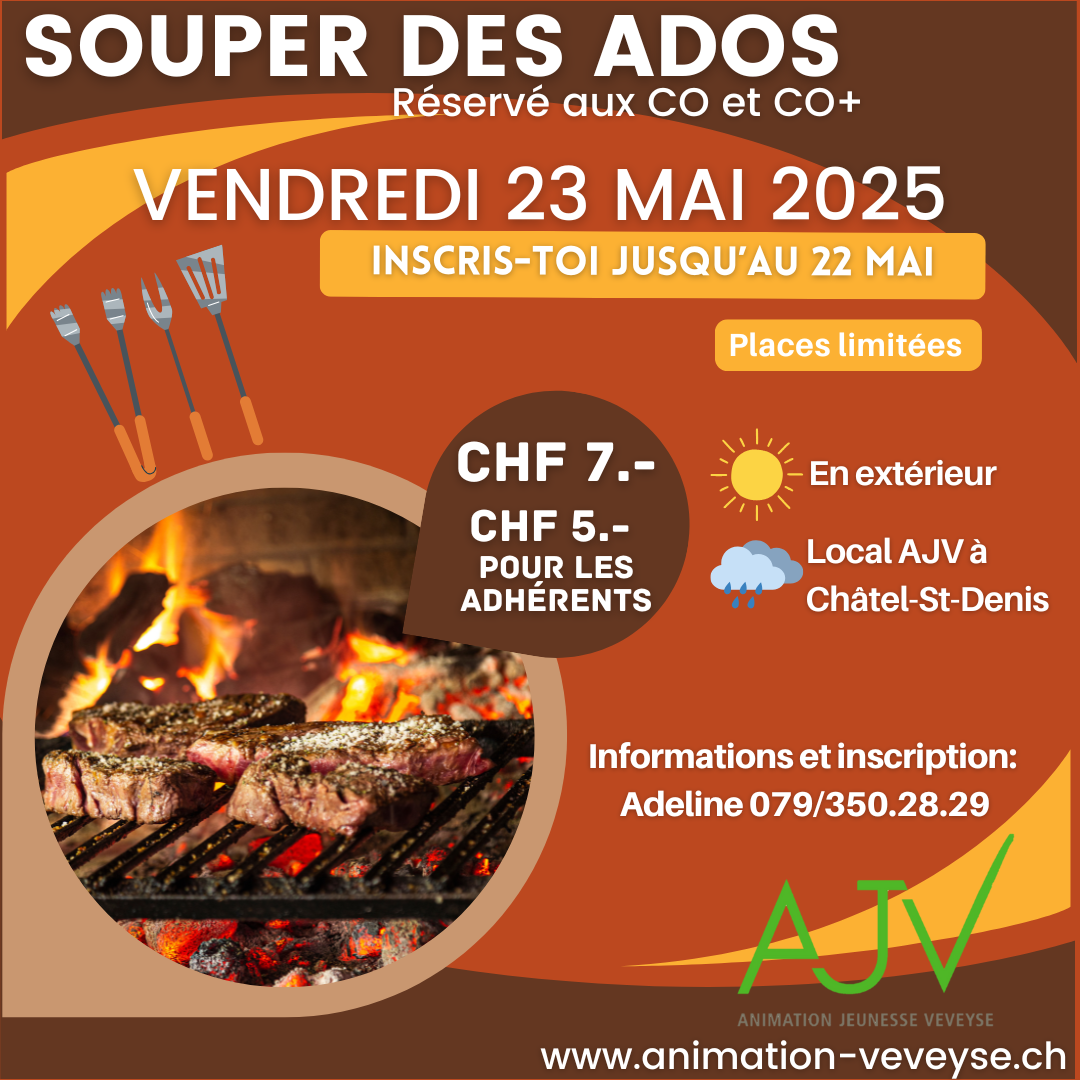 Soupers Des Ados 23 Mai Animation Jeunesse de la Veveyse