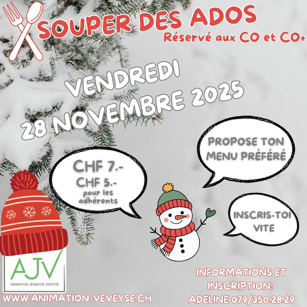 28 Novembre 25 Animation Jeunesse de la Veveyse