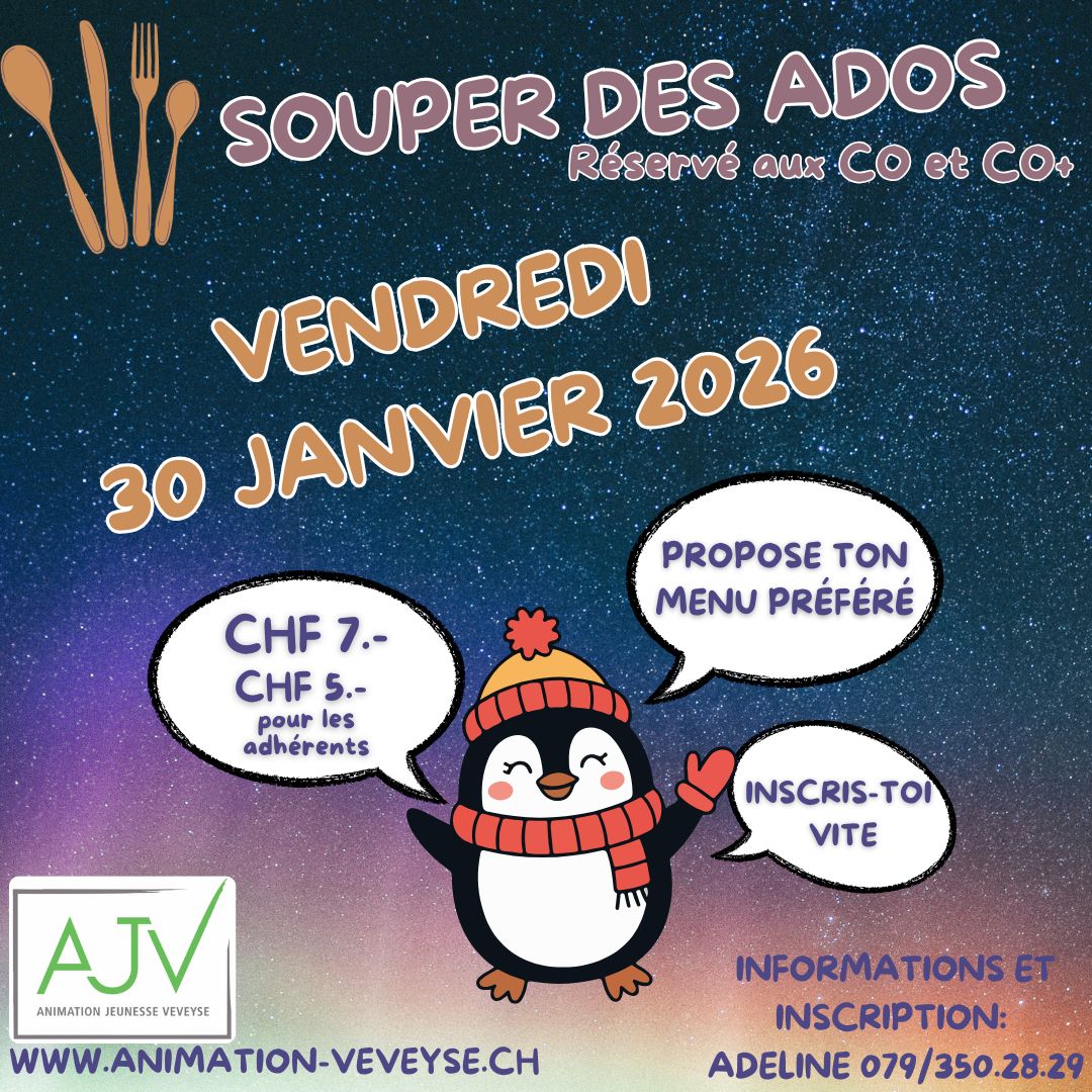 Souper Des Ados Janv.26 Animation Jeunesse de la Veveyse