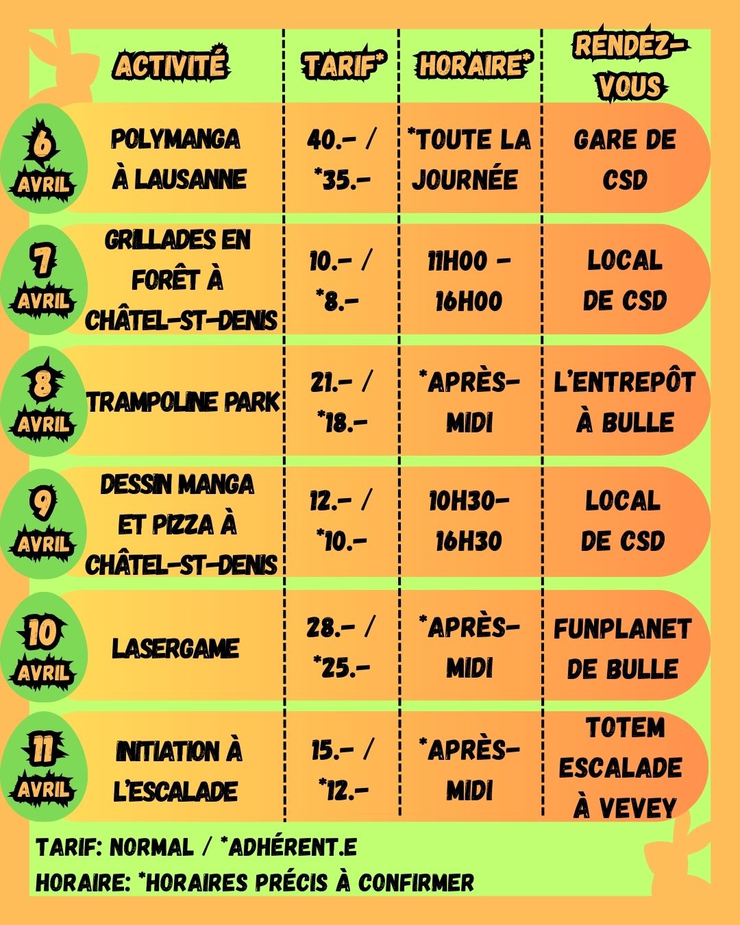 Flyer Pâques Verso Animation Jeunesse de la Veveyse