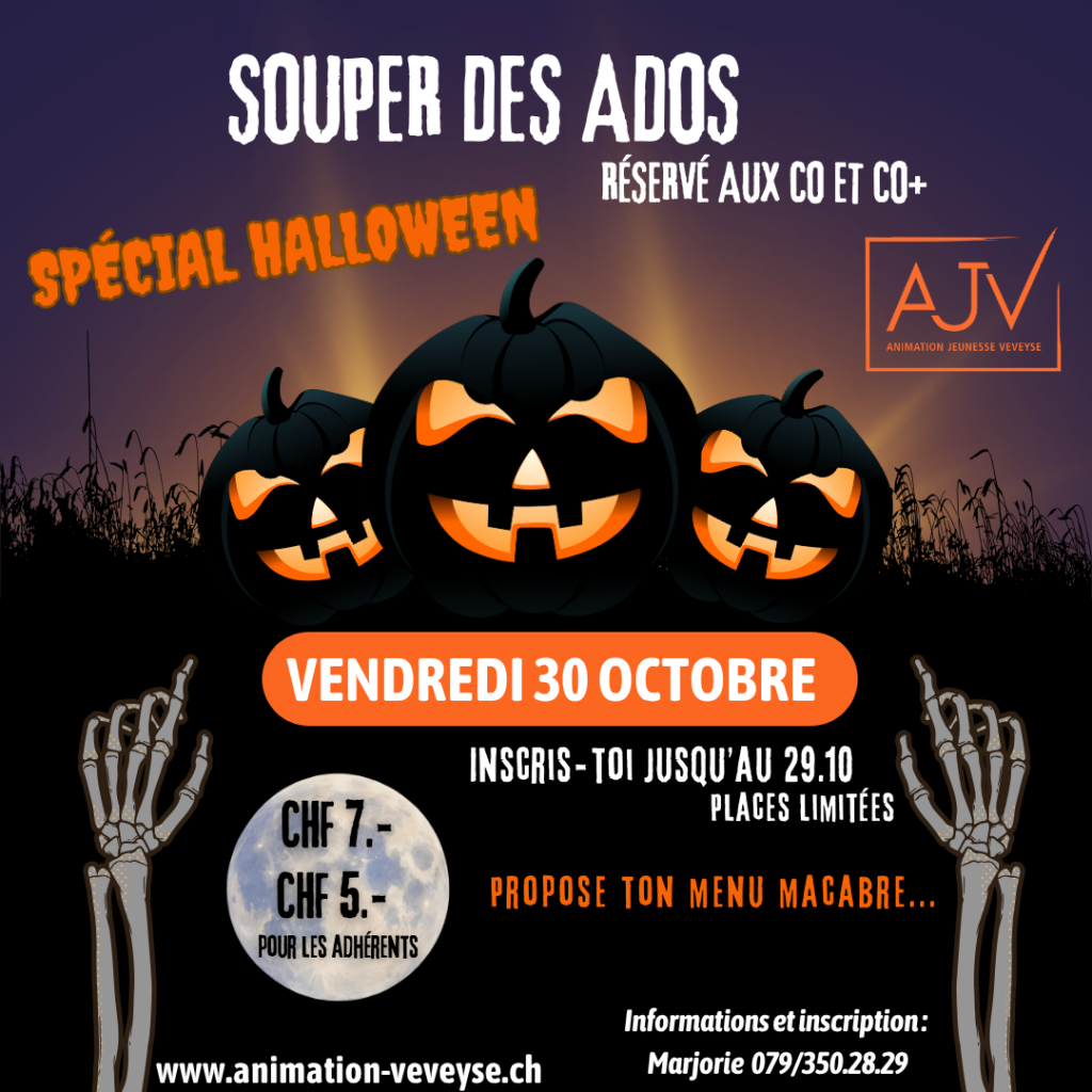Souper Des Ados - Octobre 2026 Animation Jeunesse de la Veveyse